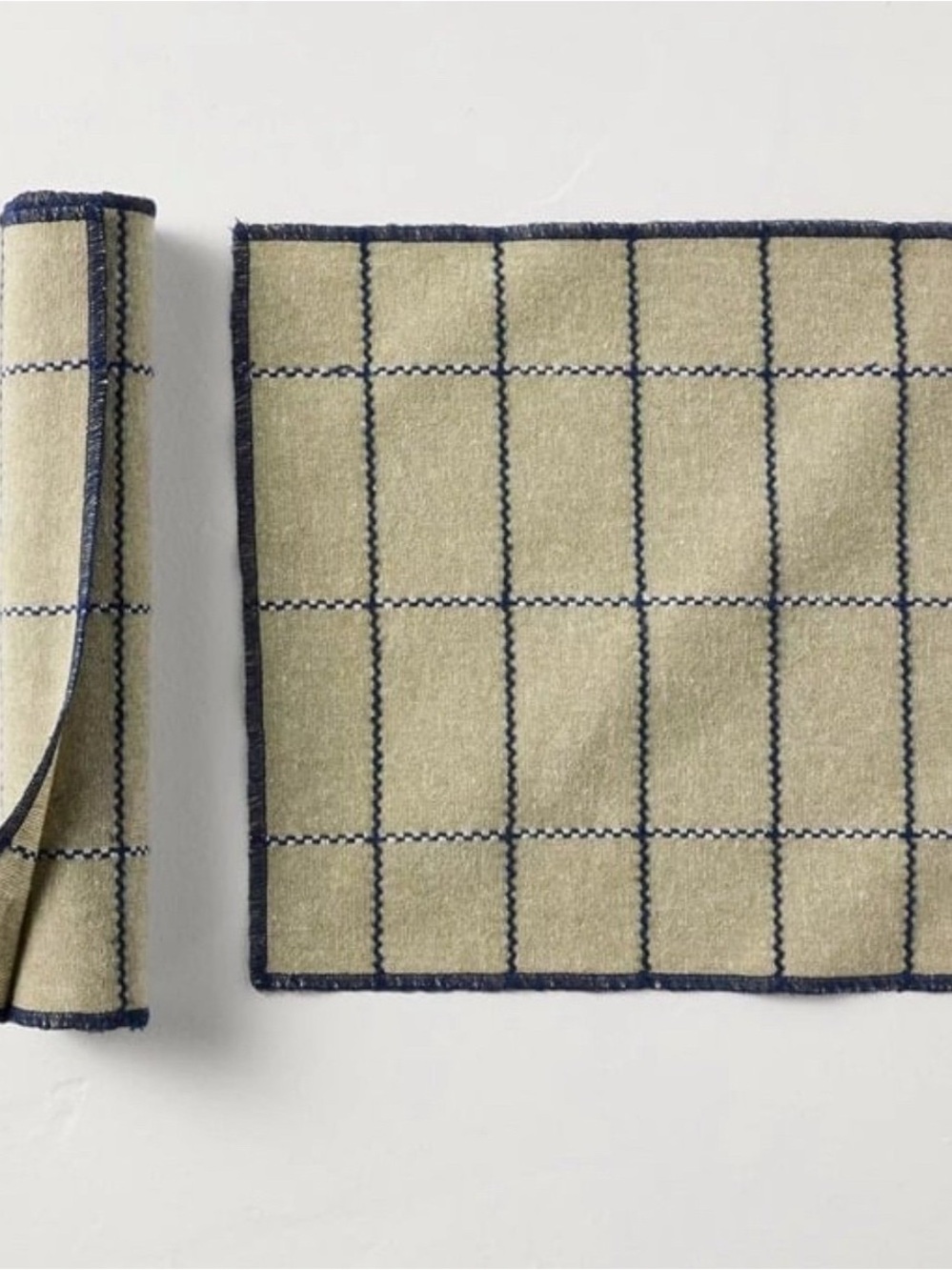 *12* Hearth & Hand Magnolia Stitched Grid Reusable Cloth Towels Green/Navy